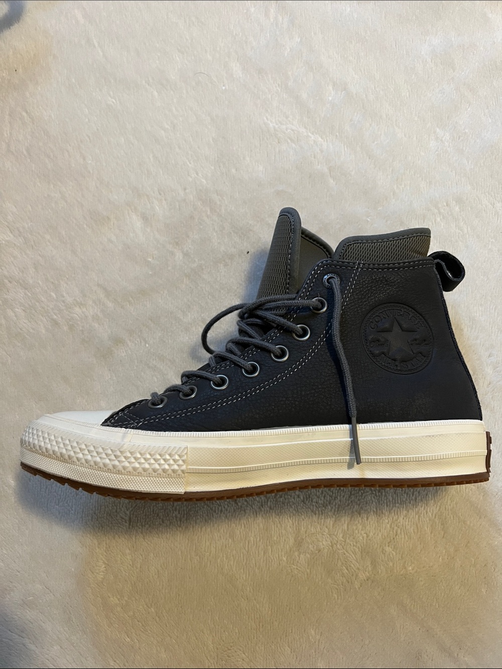 Converse High Top Sneaker in Charcoal with White Sole